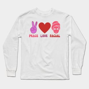 Peace Love Facial Long Sleeve T-Shirt